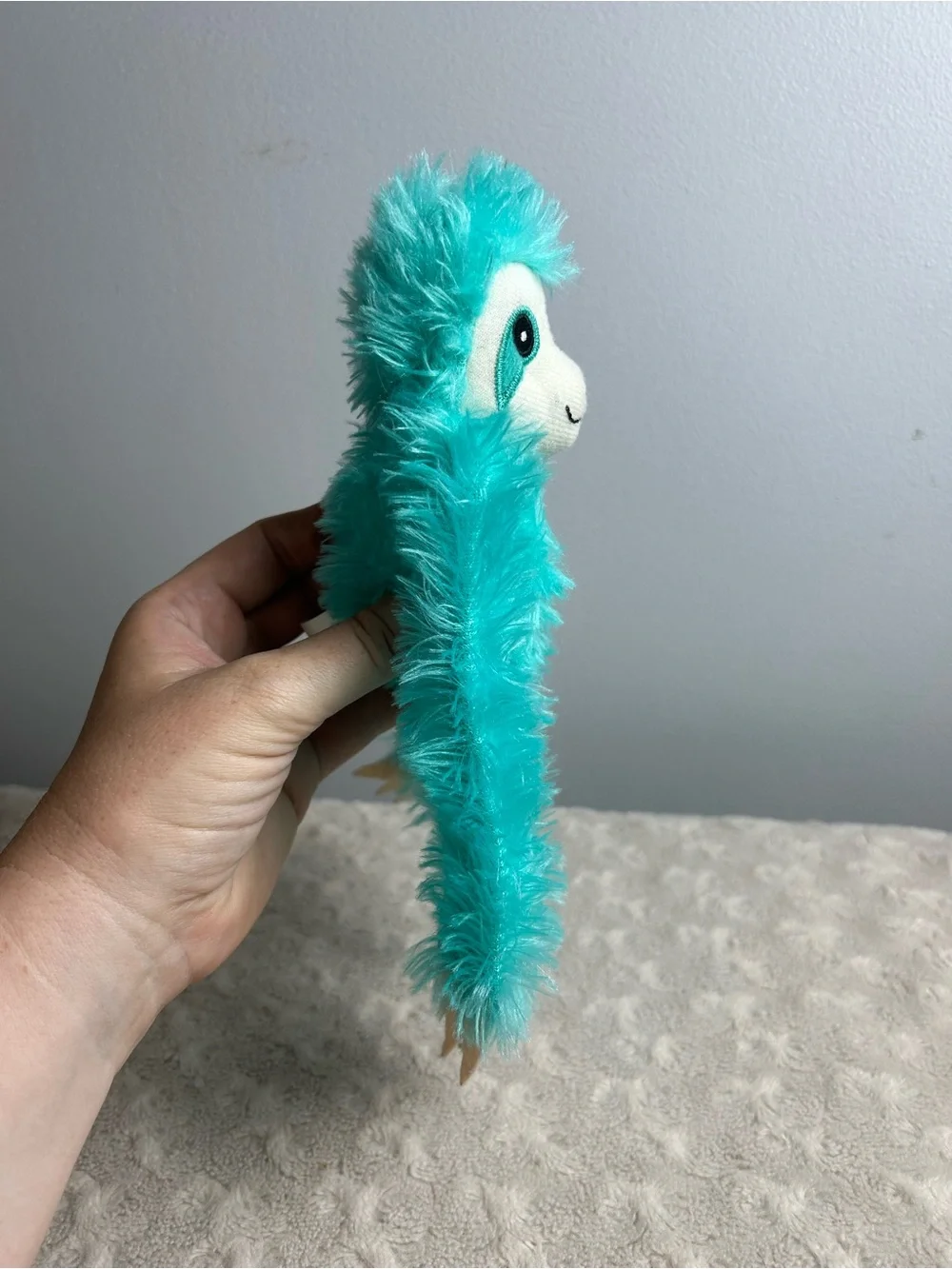 Goffa Three Toed Sloth Plush Stuffed Animal Toy Teal Blue Green White